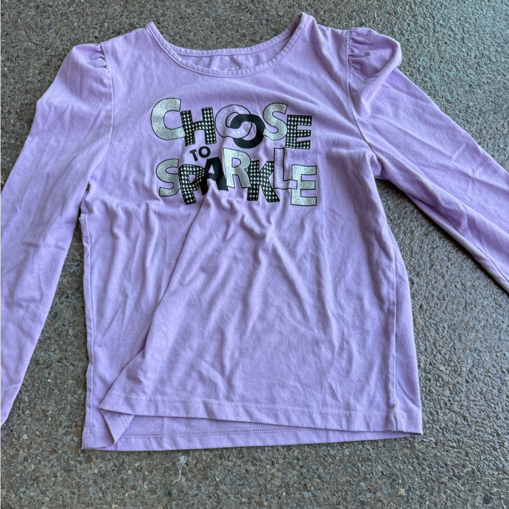 Girls 365 Kids Purple Born to Sparkle Long Sleeved Shirt